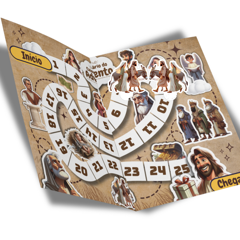Tabuleiro do Calendário do Advento | Arquivo Digital para baixar imprimir e montar.