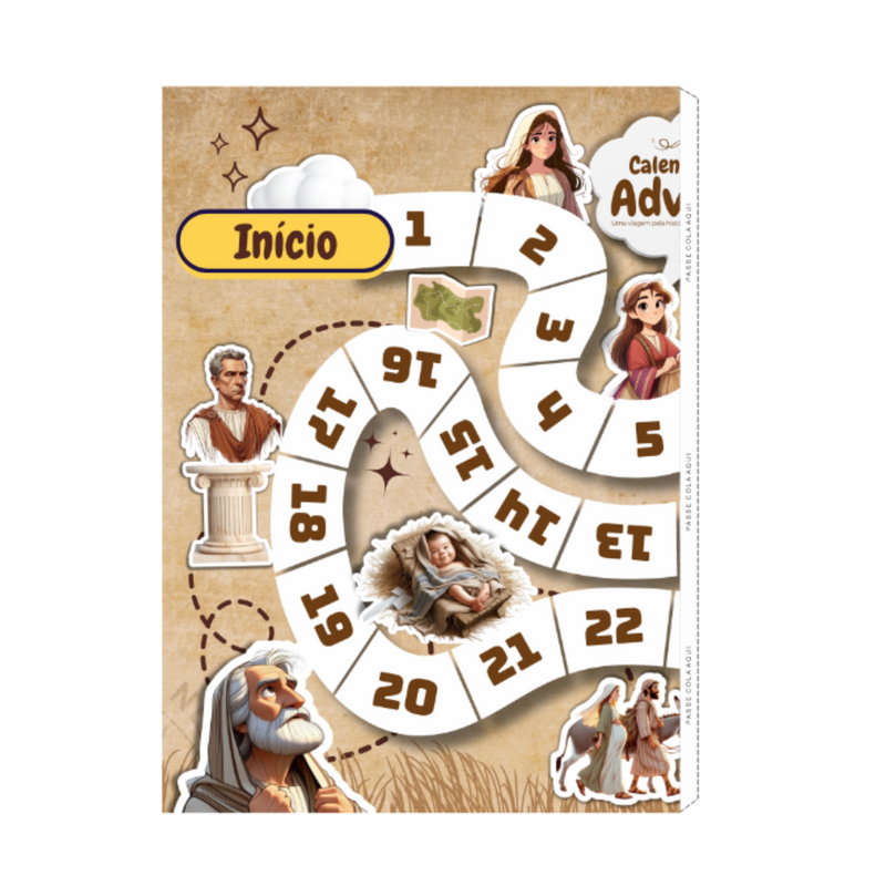 Tabuleiro do Calendário do Advento | Arquivo Digital para baixar imprimir e montar.