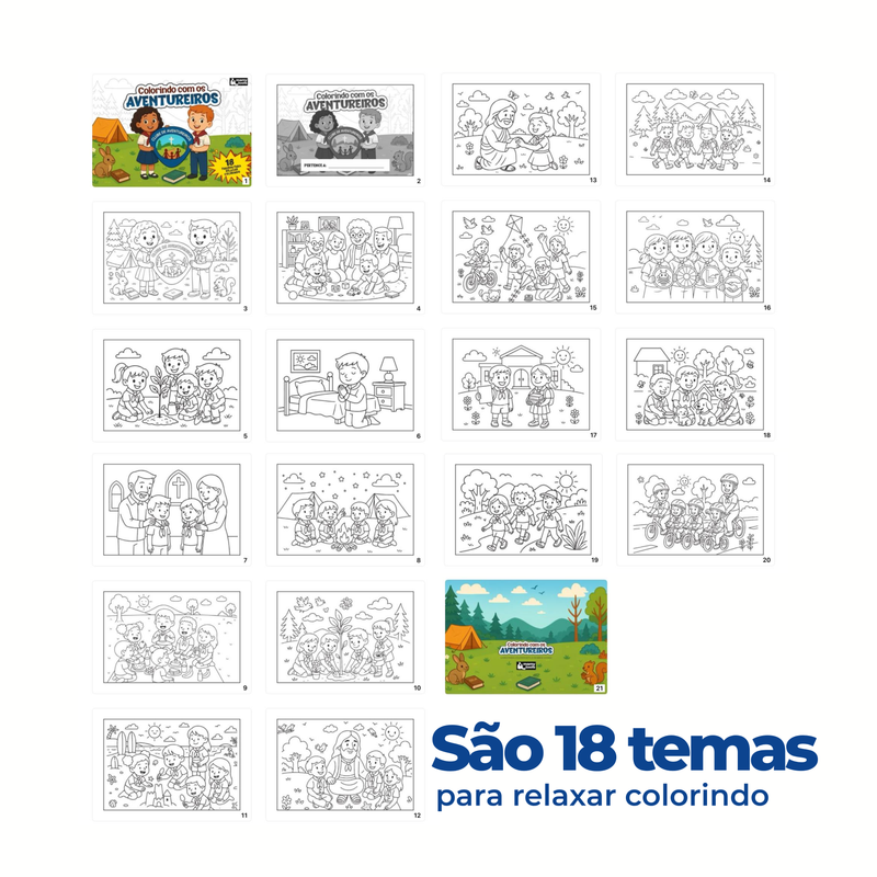 Colorindo com os Aventureiros | E-book para baixar, imprimir e colorir.